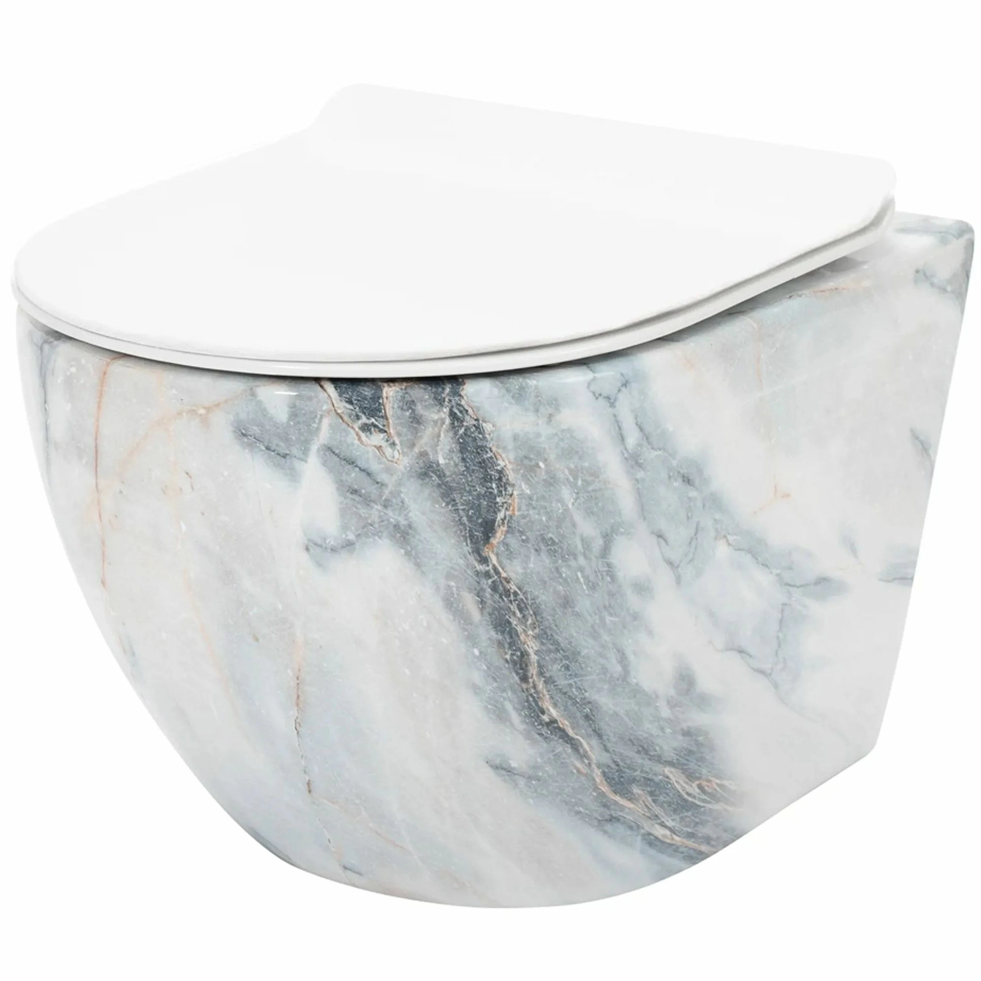 Унитаз подвесной Rea Carlos Duroplast Slim Granit Shiny, REA-C8002