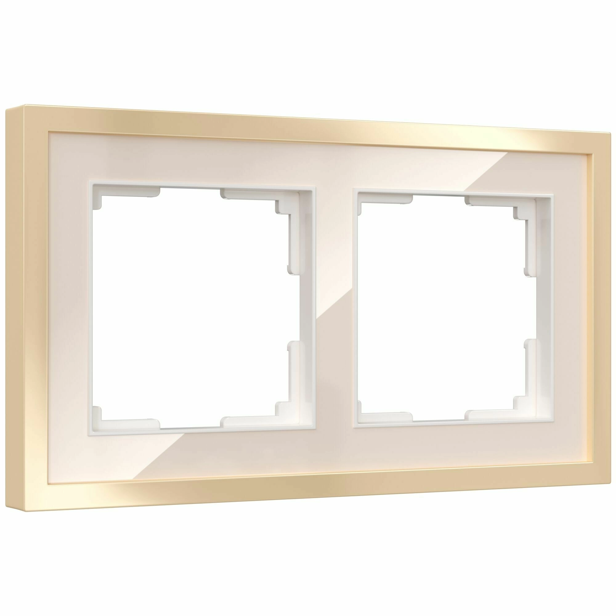 Рамка на 2 поста Werkel Baquette W0022851 (айвори/латунь)