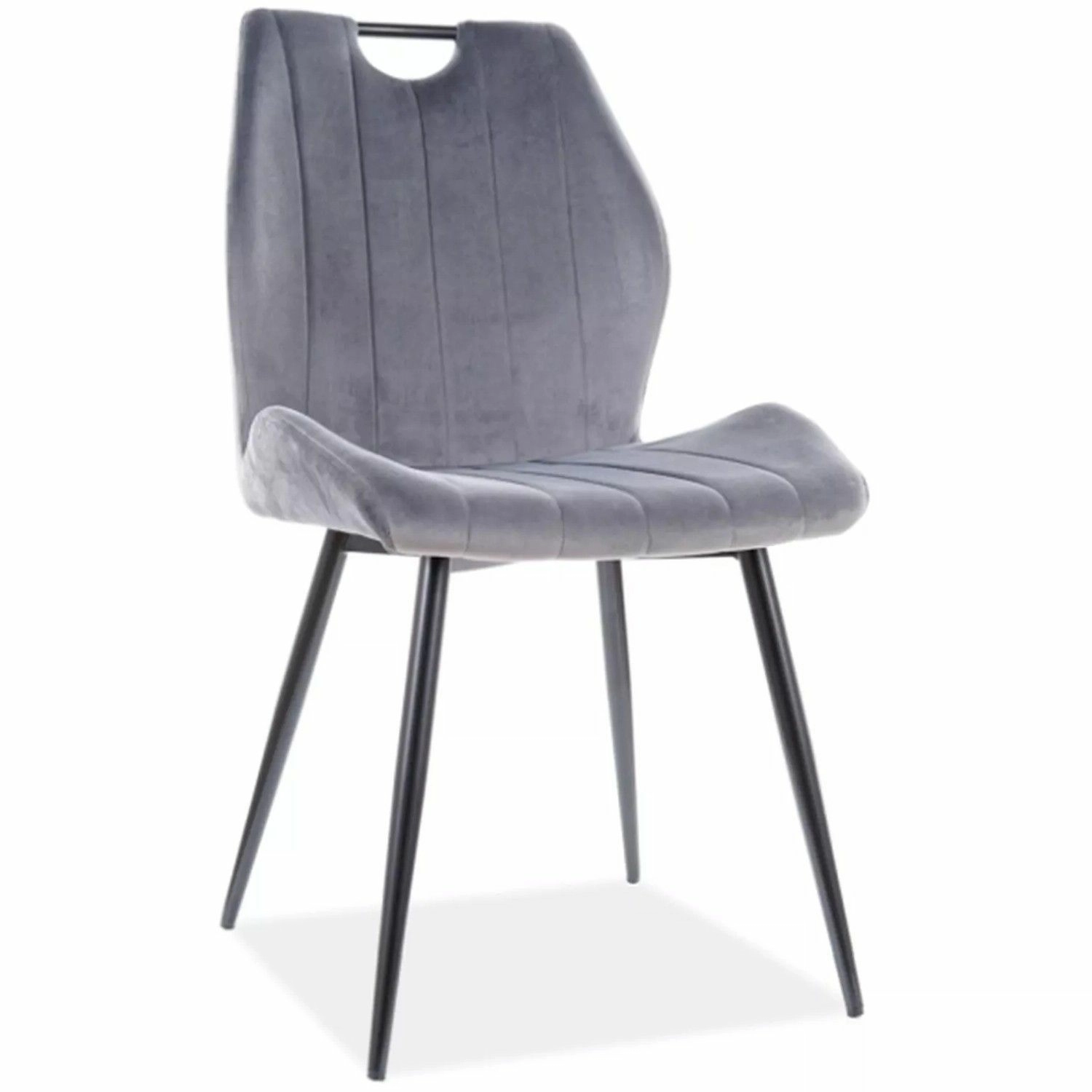 Стул Signal Arco Velvet Bluvel 14 серый/черный, ARCOVCSZ