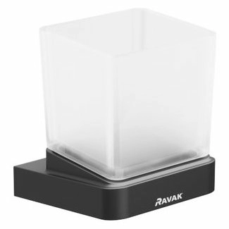Держатель со стаканом Ravak 10° TD 210.20 черный, X07P557