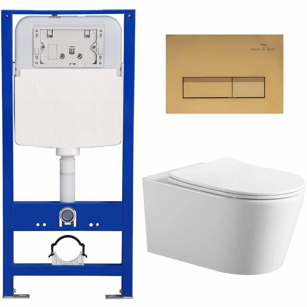 Комплект Amore di Mare QuickFit 50114 и клавиши 404G с унитазом Temo P322, QF404G322