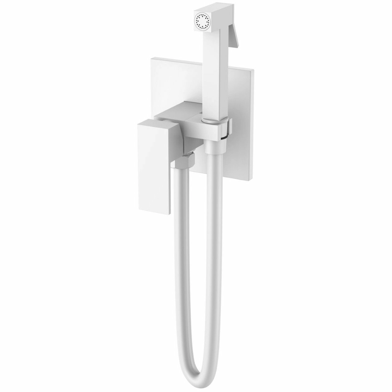 Смеситель гигиенический Boheme Qubic Matt White, 477-MW