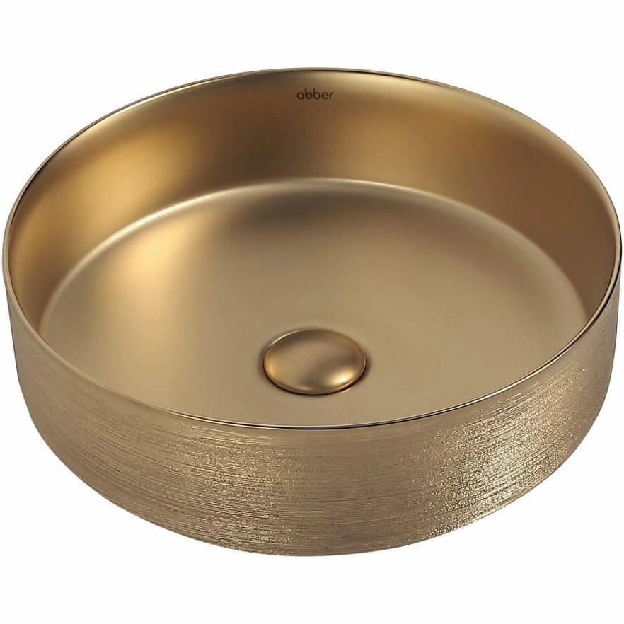Раковина накладная Abber Bequem 40x40 AC2109BGM золото матовое