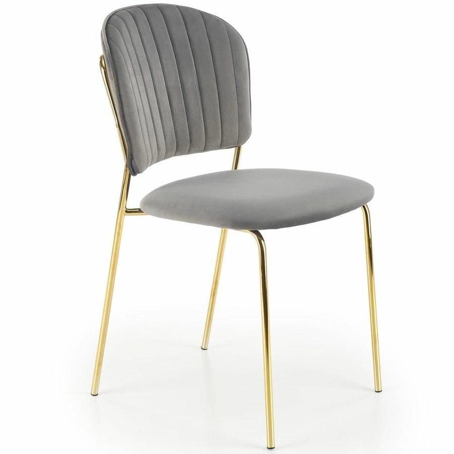Стул Halmar K499 серый/золотой, V-CH-K/499-KR-POPIELATY