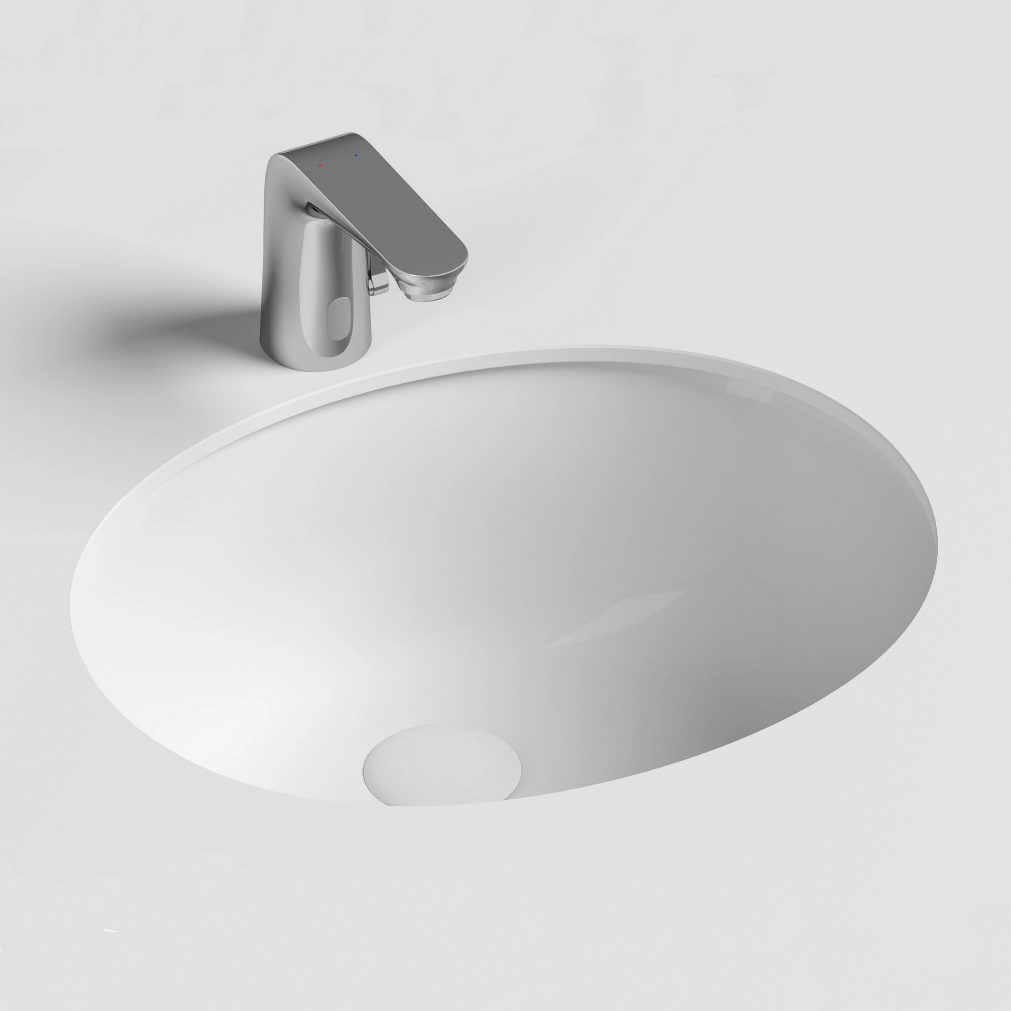 Умывальник овальный встраиваемый под столешницу CeramicaNova Element 51x42, CN6042