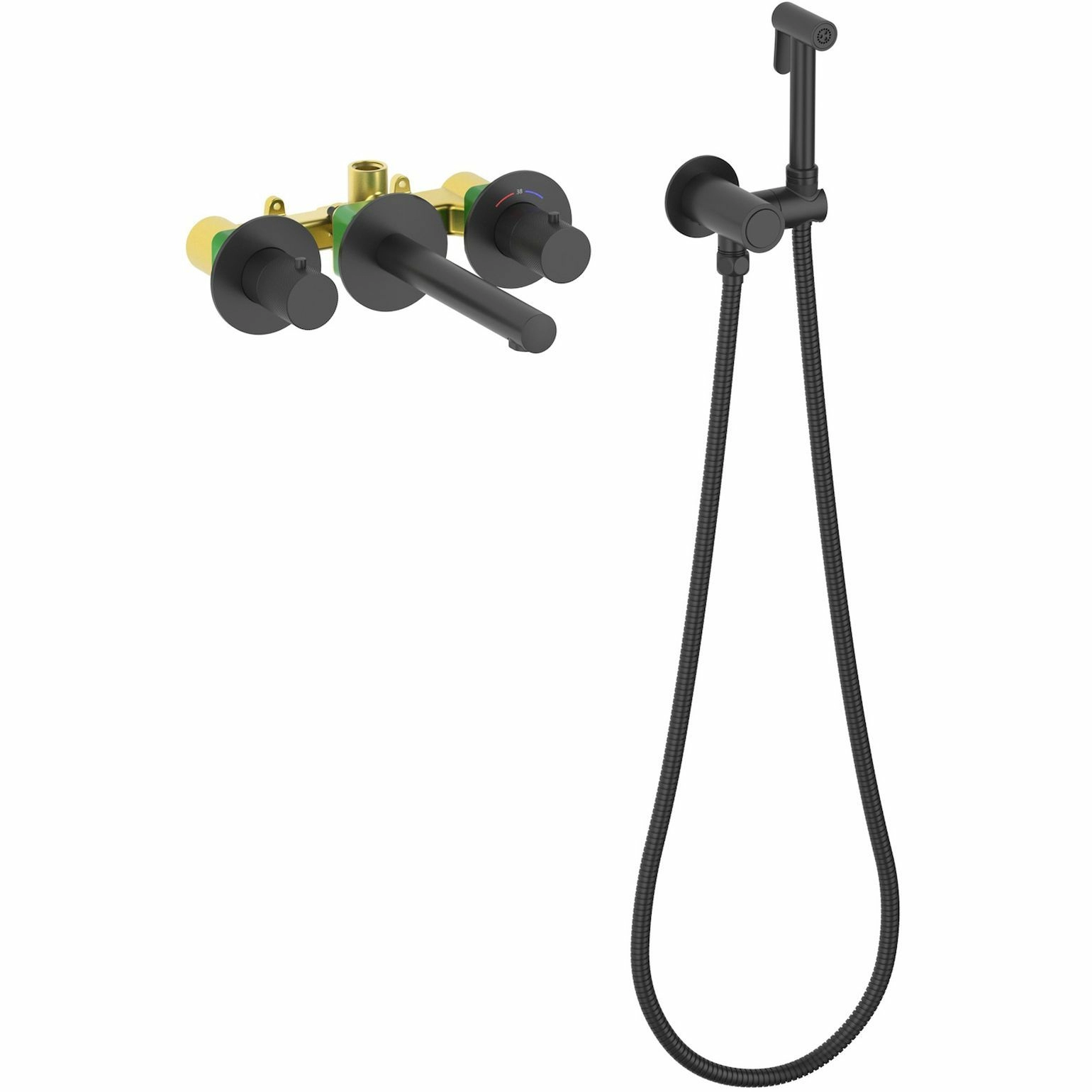 Смеситель для раковины встроенный с термостатом Timo Saona Black, 2383/03SM