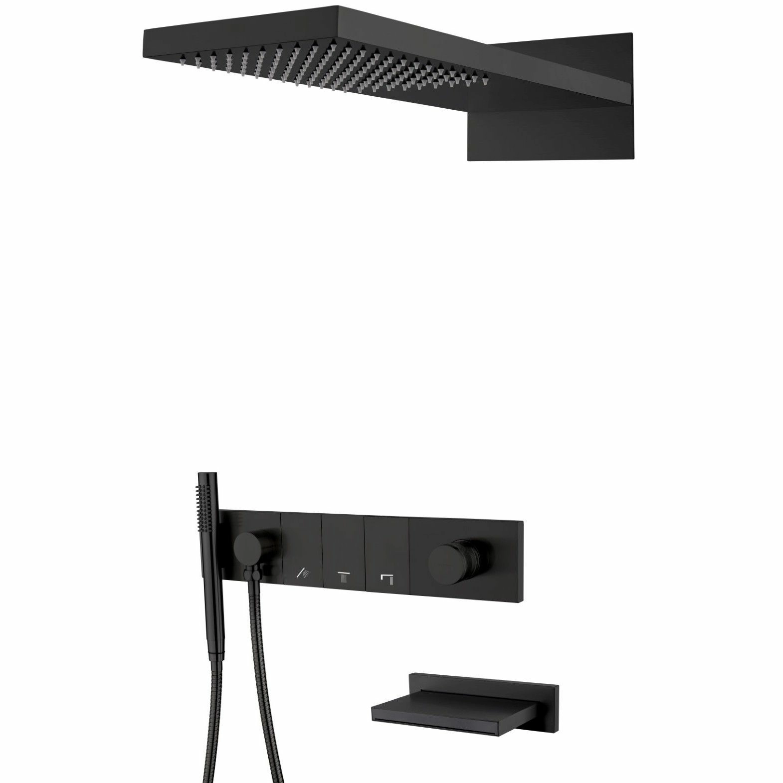 Встроенная душевая система с изливом Boheme Zodiac Black, 132-2-B