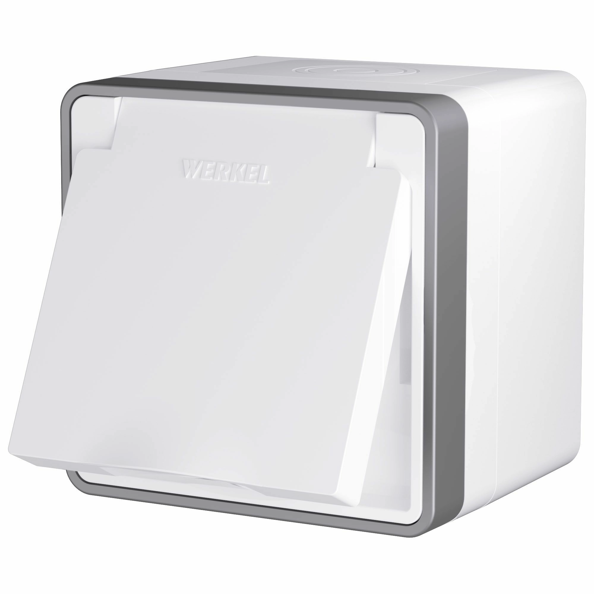 Розетка влагозащитная с защитной крышкой и шторками Werkel Gallant W5071201 (белый)