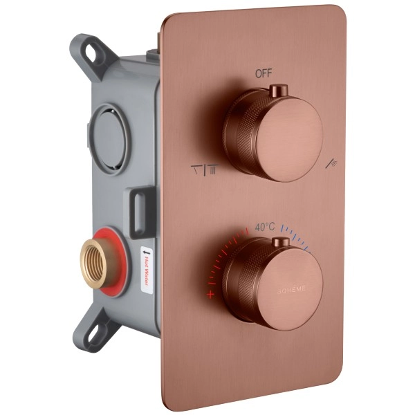 Смеситель встроенный с термостатом 2 выхода Boheme Cell Bronze Brushed, 134-2-BRB
