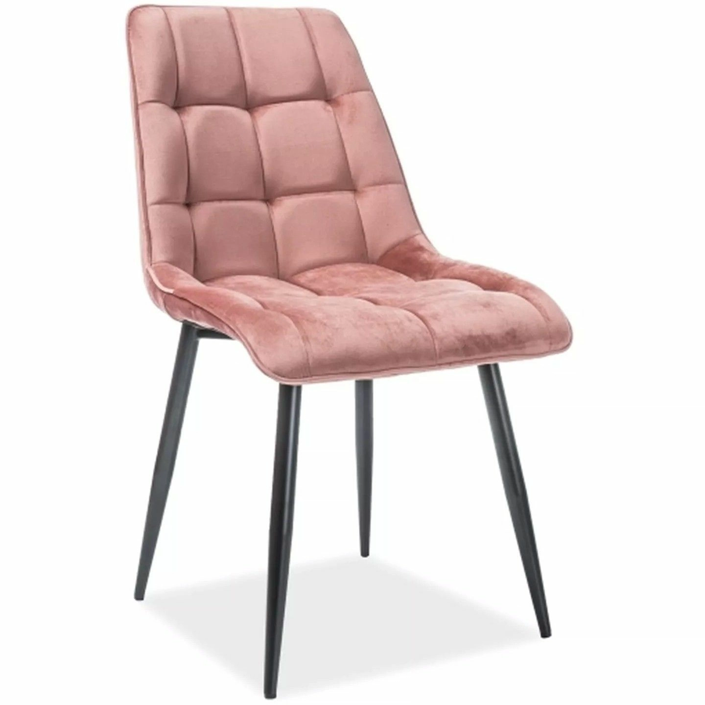 Стул Signal Chic Velvet Bluvel 52 античный розовый/черный, CHICVCRA52