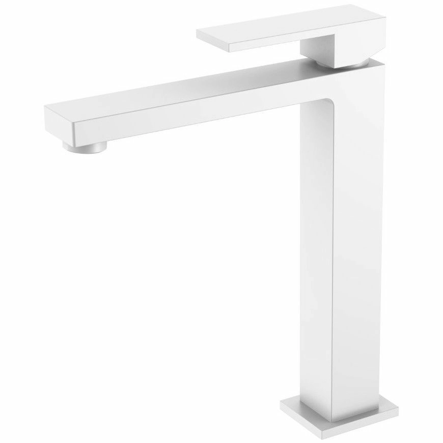 Смеситель для умывальника Boheme Qubic Matt White, 472-MW