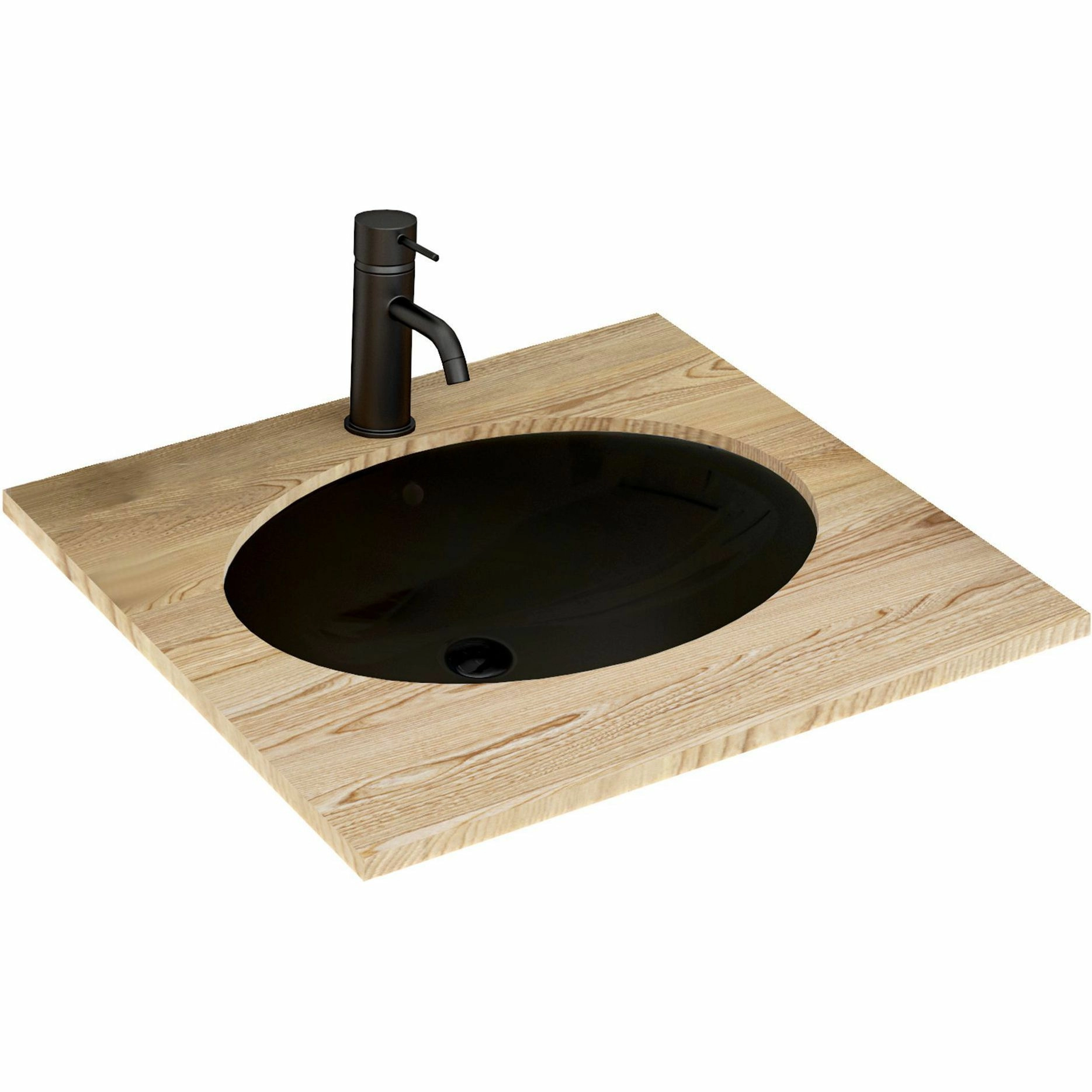 Умывальник Rea Nel Black 47x29, REA-U1023