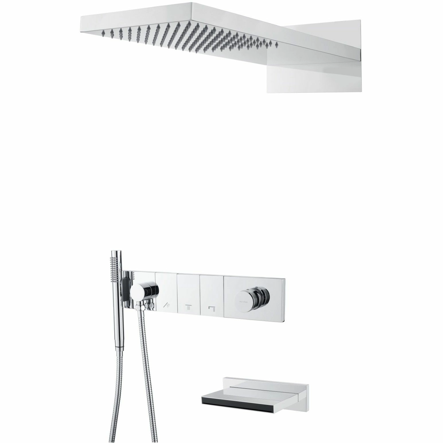 Встроенная душевая система с изливом Boheme Zodiac Chrome, 132-2-CR