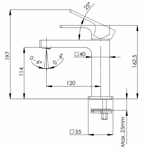 Смеситель для раковины Remer Absolute хром, AU12