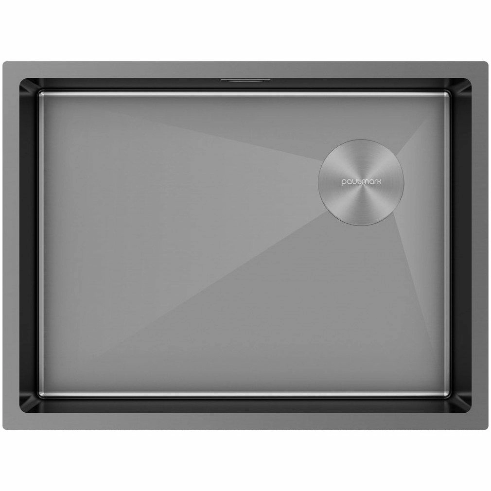 Мойка Paulmark Next Skew 58 вороненая сталь, PM885844-GM