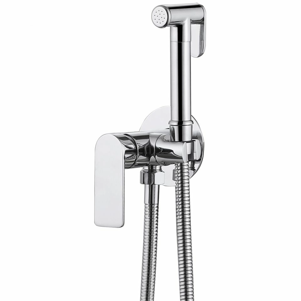Смеситель с гигиеническим душем Abber Weiss Insel хром, AF8025