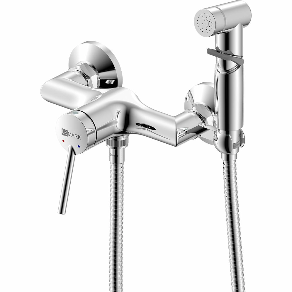 Смеситель настенный с гигиеническим душем Lemark Minima, LM3818C