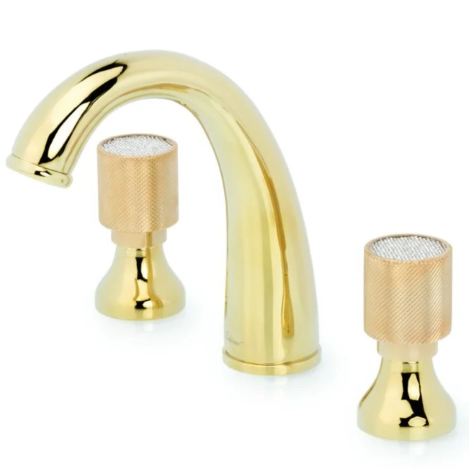 Смеситель для раковины на 3 отверстия Boheme Royal Crystal Gold, 297
