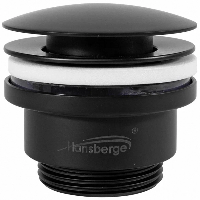 Донный клапан для раковины Hansberge черный матовый H107BL