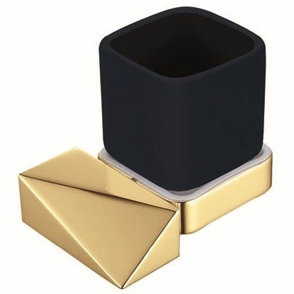 Стакан для зубных щеток Boheme New Venturo Gold/Black, 10314-G-B