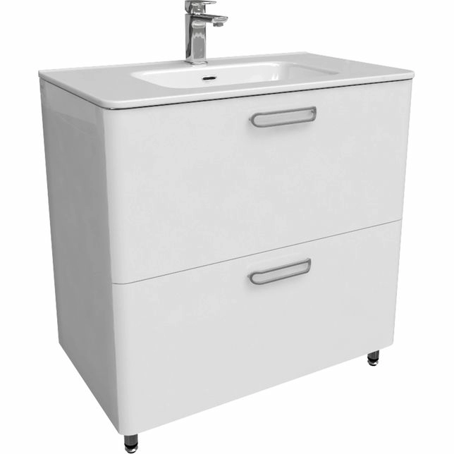 Тумба напольная с умывальником 80 см белая Iddis Brick, BRI80WFi95K