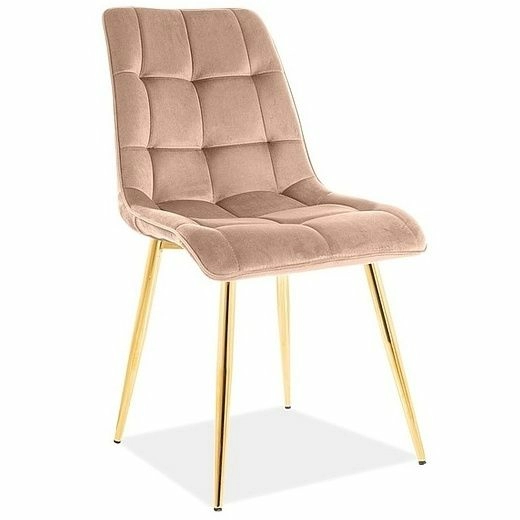 Стул Signal Chic Velvet Bluvel 28 бежевый/золотой, CHICVZLBE
