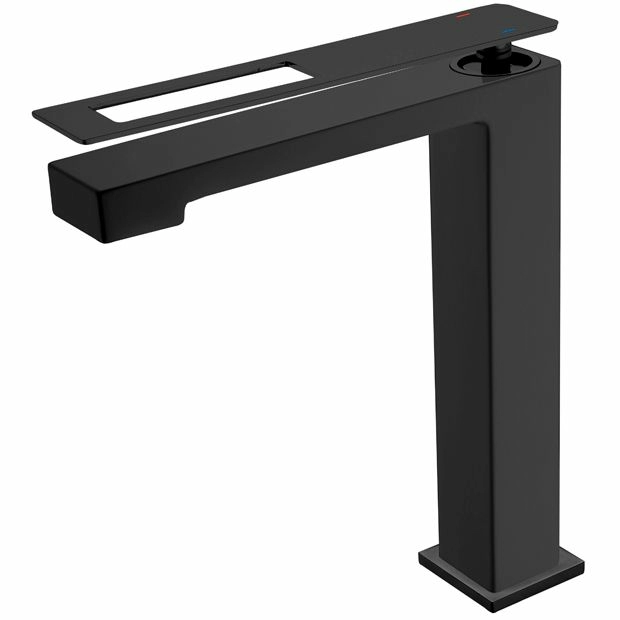 Высокий смеситель для умывальника Boheme Q Black, 142-BB