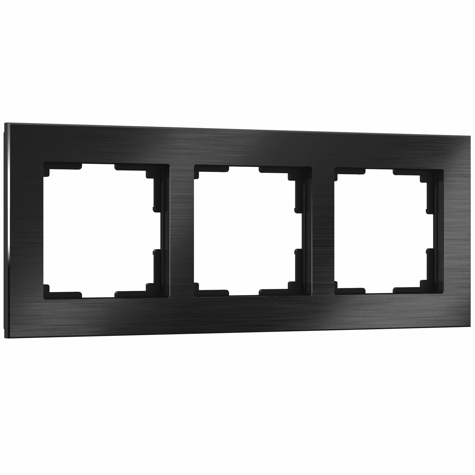 Рамка на 3 поста Werkel Aluminium W0031708 (черный алюминий)