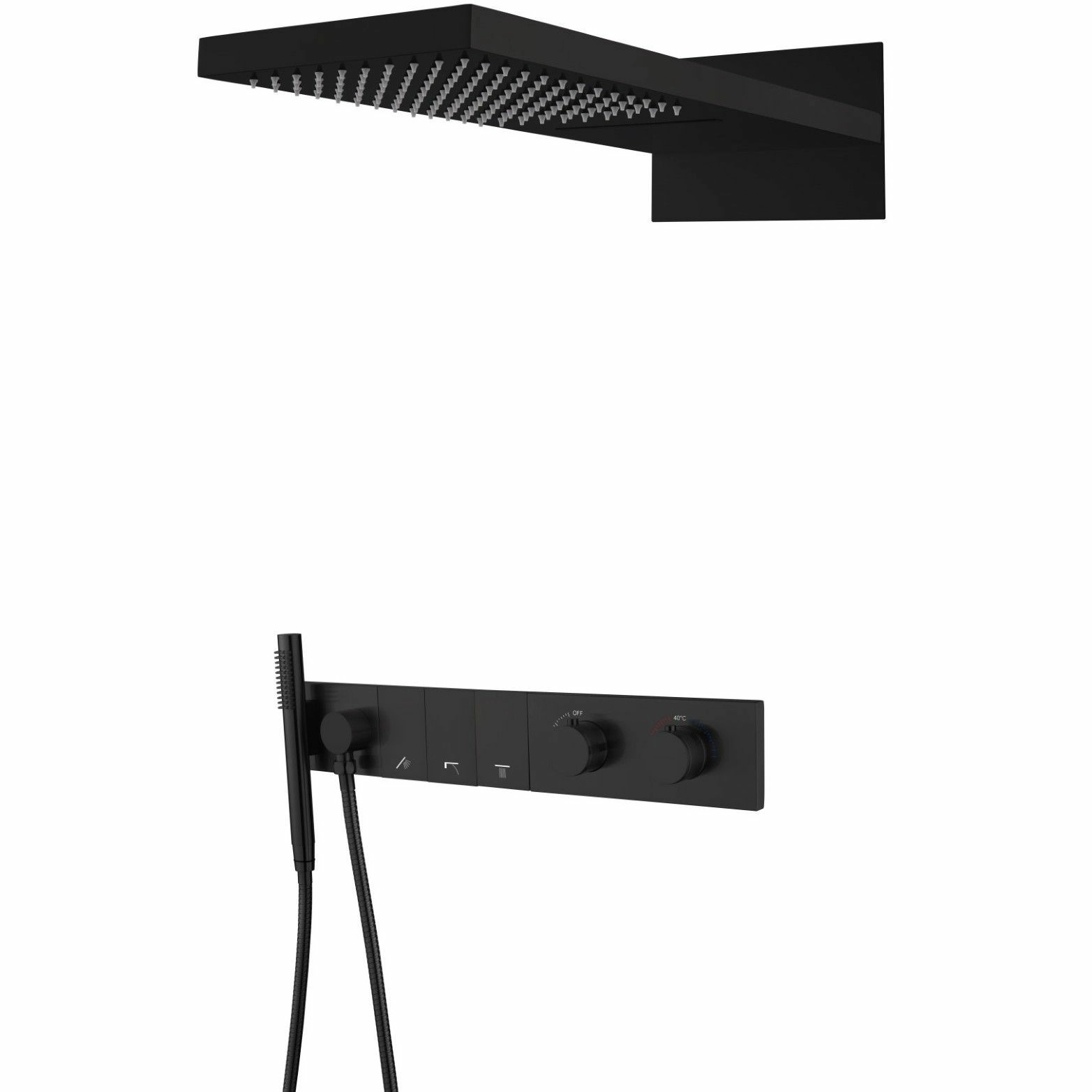 Встроенная душевая система с термостатом Boheme Zodiac Black, 133-B