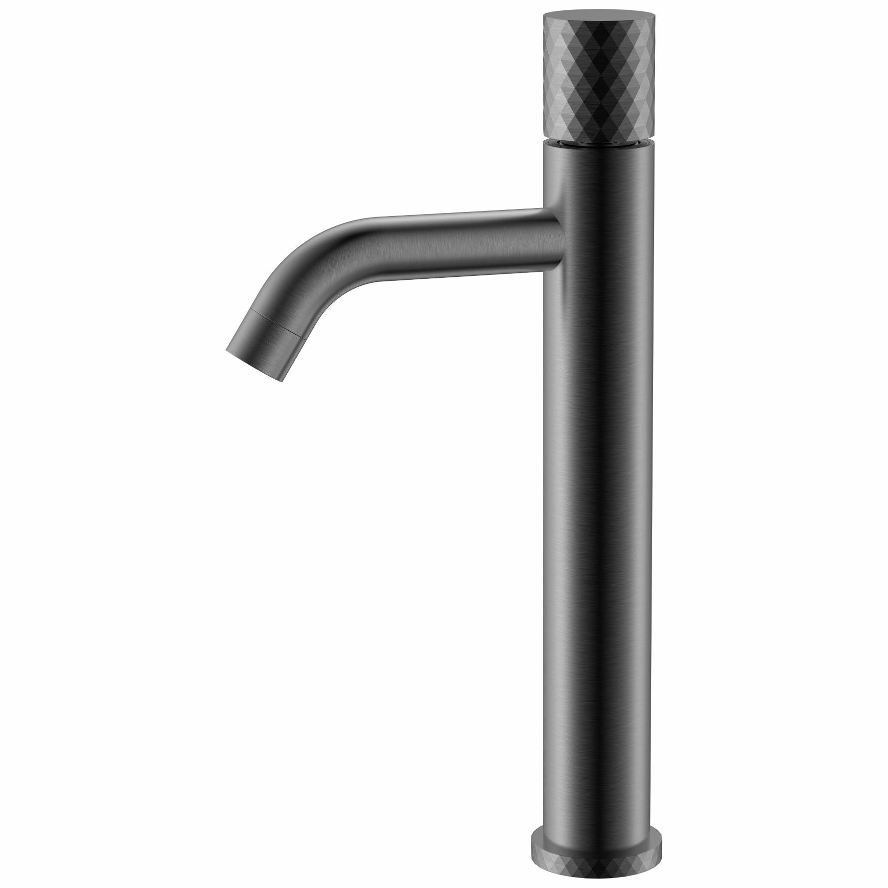 Высокий смеситель для умывальника Boheme Stick Diamond Gun Metall, 122-GM