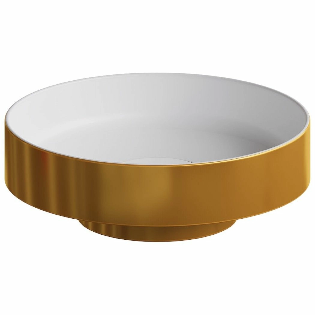 Раковина накладная Boheme Corian 40x40 Gold, 801-G