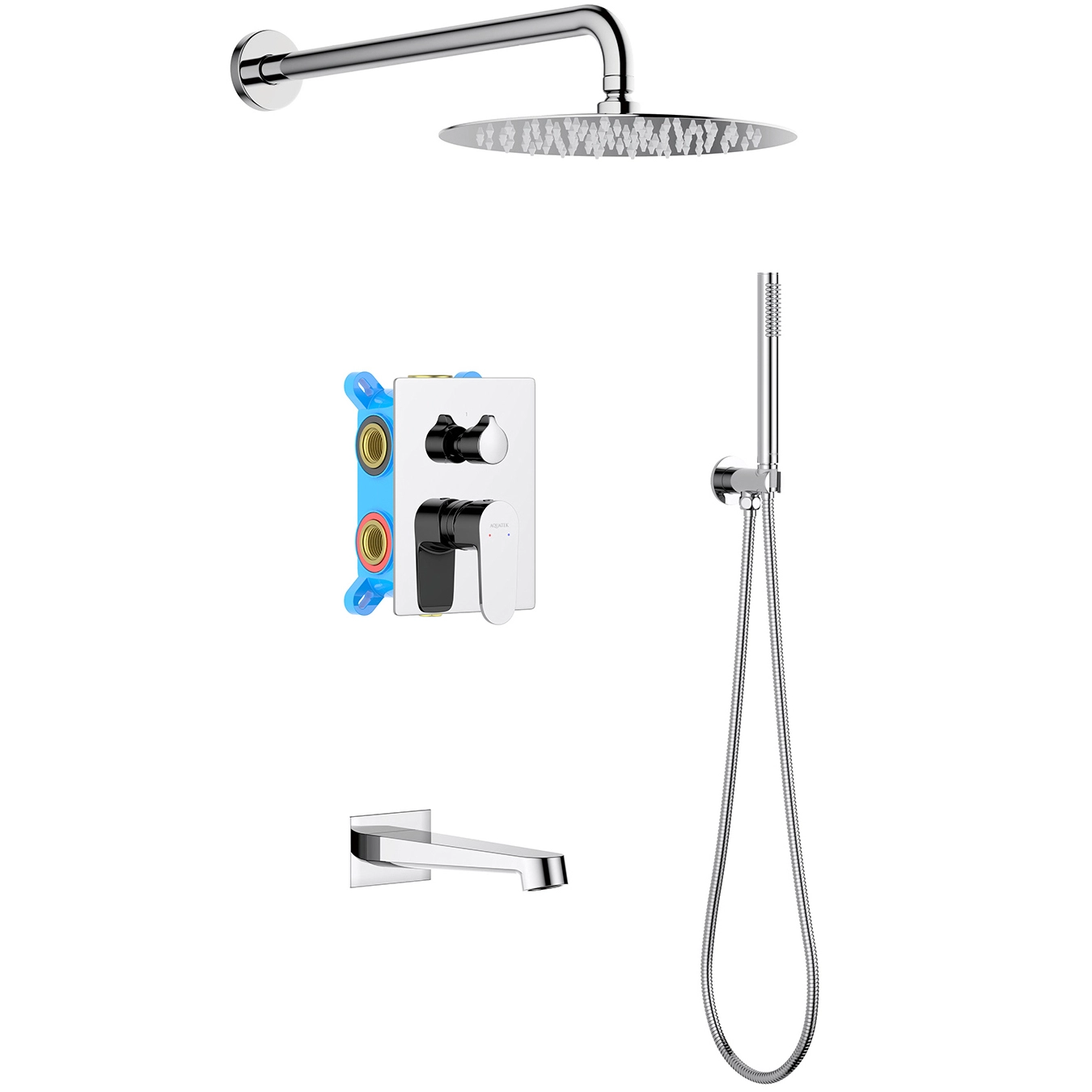 Душевая система Aquatek Оберон 4 в 1, AQ1273CR