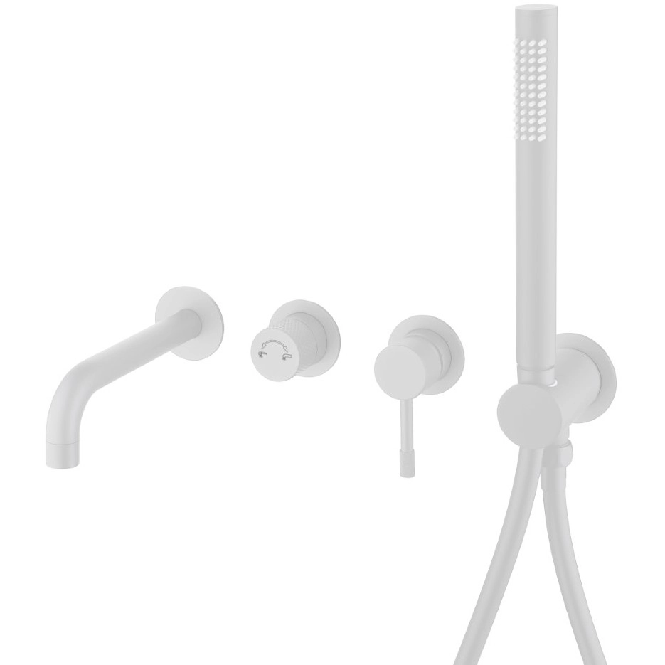 Смеситель для ванны встроенный Boheme Uno Matt White, 464-3-MW