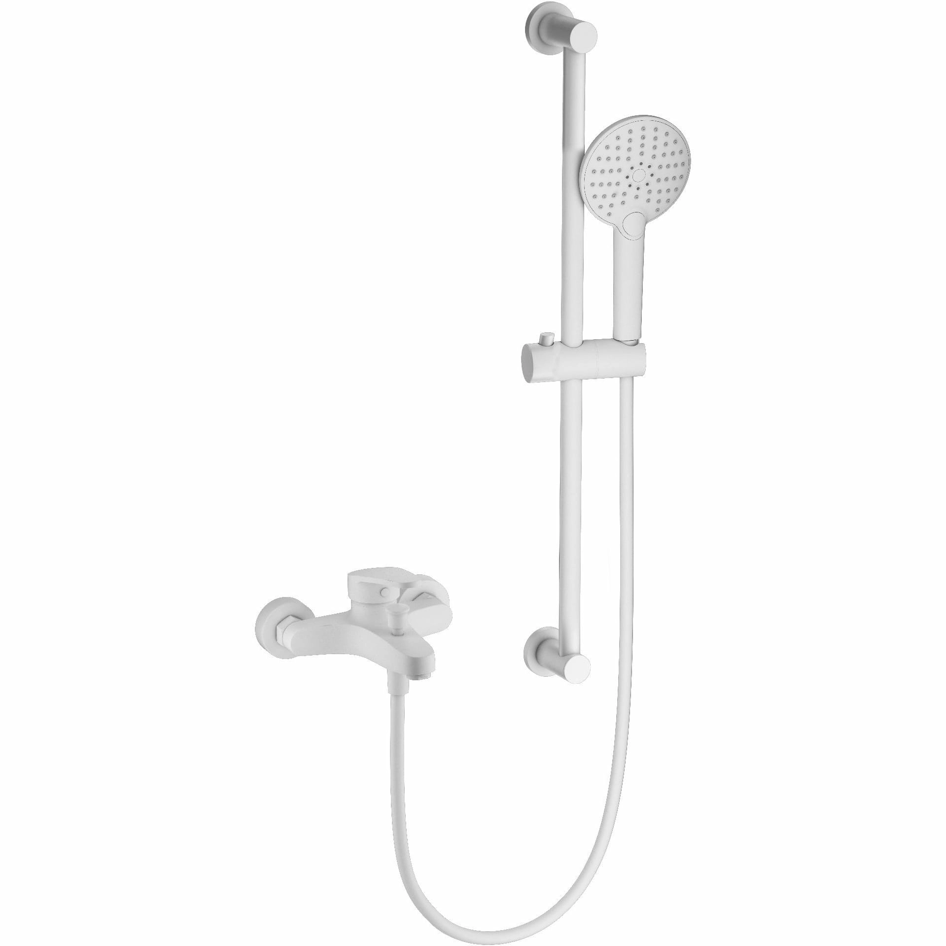 Смеситель для ванны с душевым гарнитуром Wonzon & Woghand белый матовый, WW-C2501-MW