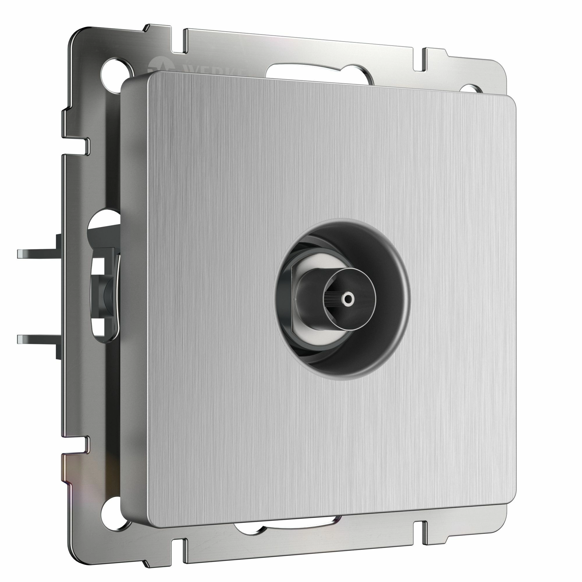 ТВ розетка оконечная Werkel W1183009 (серебряный рифленый)