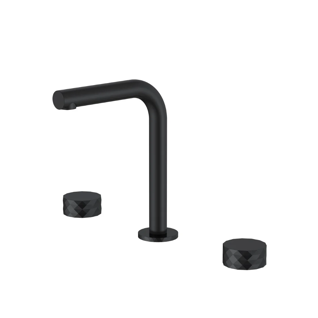 Смеситель на столешницу на 3 отверстия Boheme Stick Diamond Black, 152-B.1
