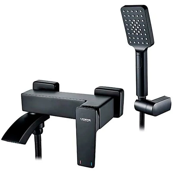 Смеситель для ванны черный Ledeme L3178B