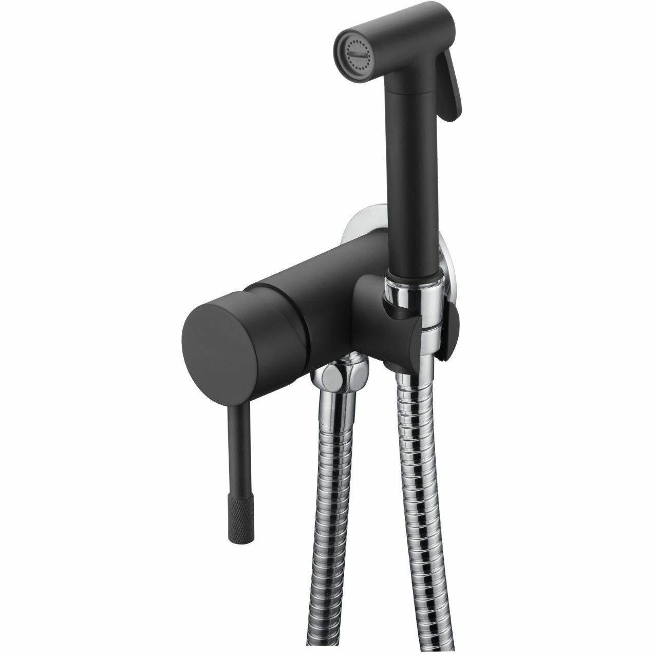 Смеситель гигиенический Boheme Uno Black/Chrome, 467-BCR