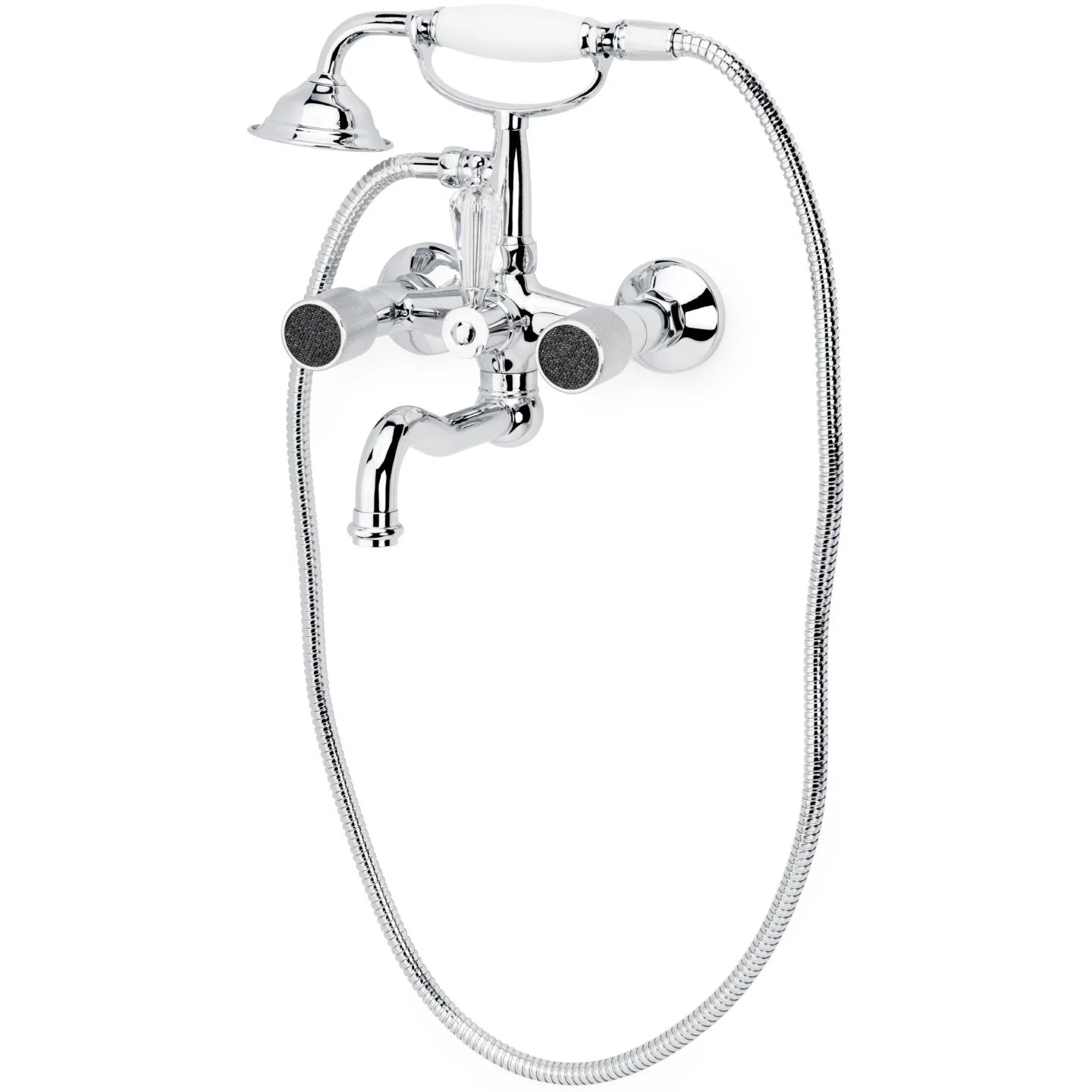Смеситель для ванны Boheme Royal Crystal Black Chrome, 273