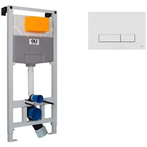 Инсталляция для унитаза OLI120 + клавиша Narrow белая, 885052+152939