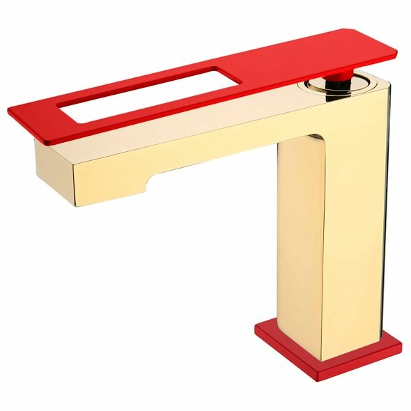 Смеситель для умывальника Boheme Q Gold/Red, 141-GR