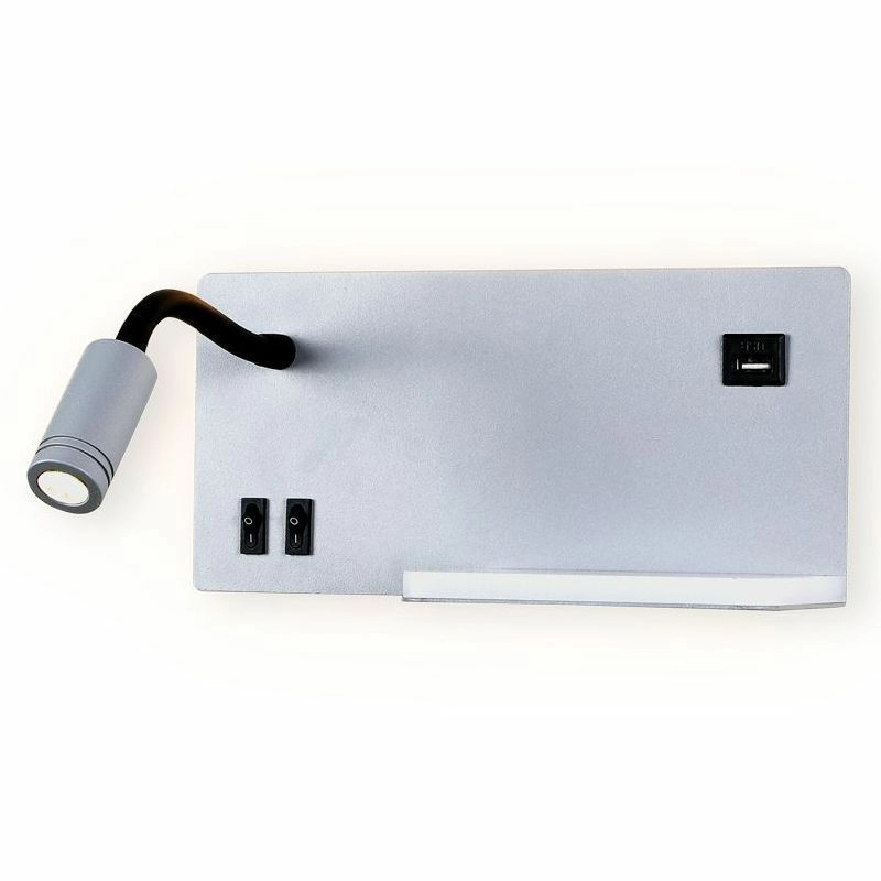 Настенный светодиодный светильник с полкой, USB портом и выключателем Ambrella Wallers Wall, FW292