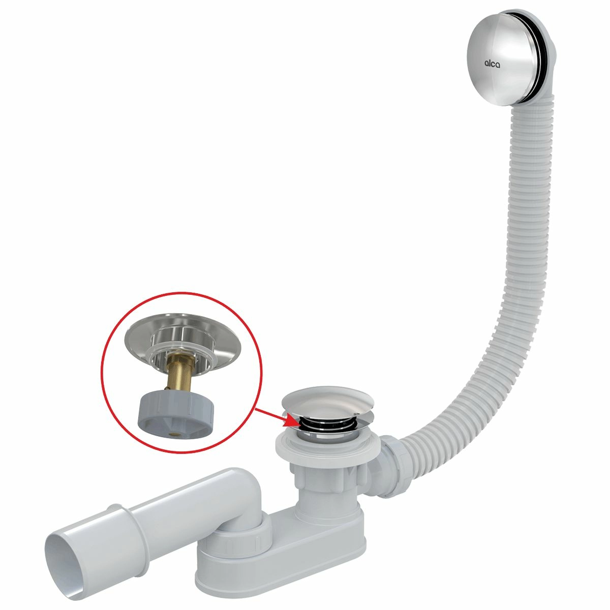 Сифон для ванны Click/Clack Alcaplast, A507CKM