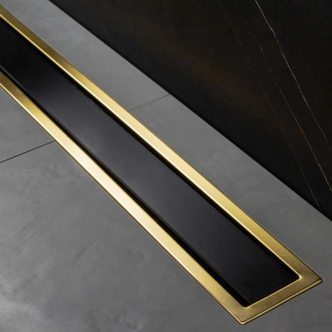 Душевой лоток Pestan Confluo Premium Line Black Glass Gold