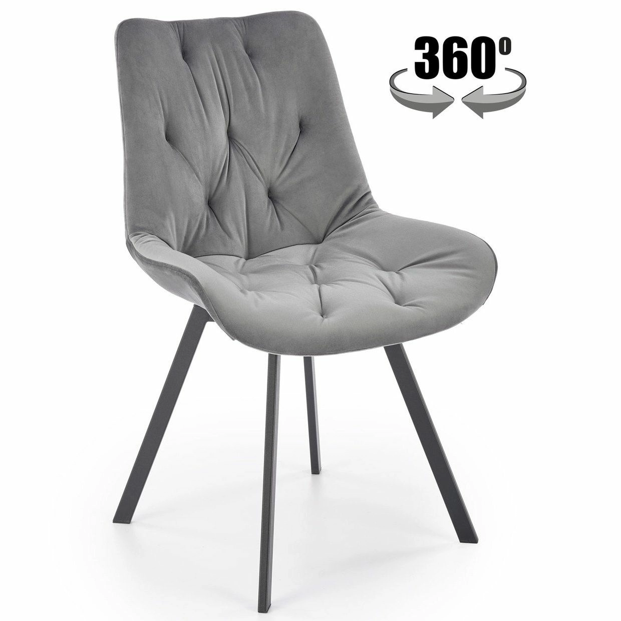 Стул Halmar K519 серый/черный, V-CH-K/519-KR-POPIELATY