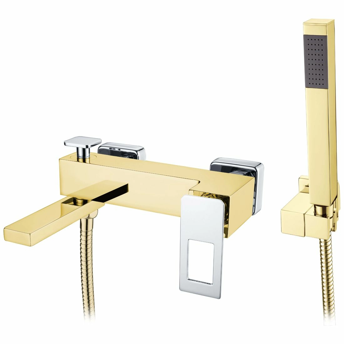 Смеситель для ванны с гарнитуром Boheme Q Gold/Chrome, 143-GCR