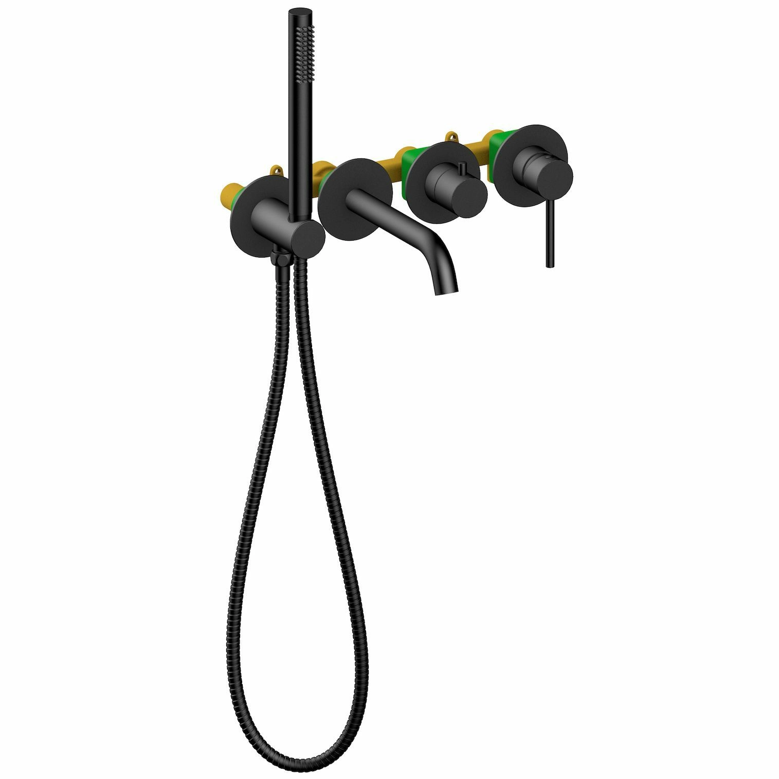 Смеситель для ванны встроенный Timo Saona Black, 2314/03YSM