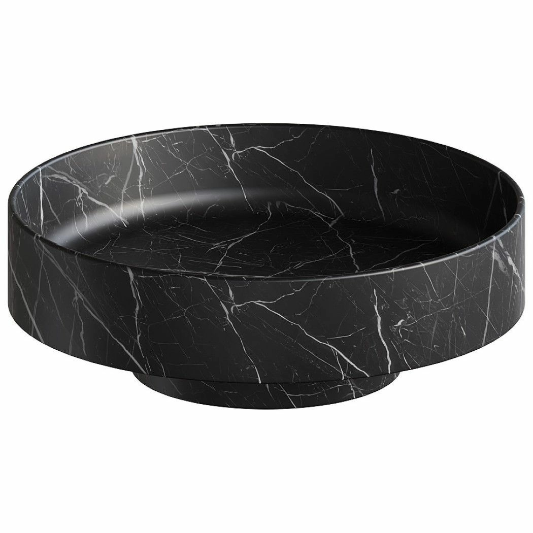 Раковина накладная Boheme Corian 40x40 Nero Marquina, 801-NM