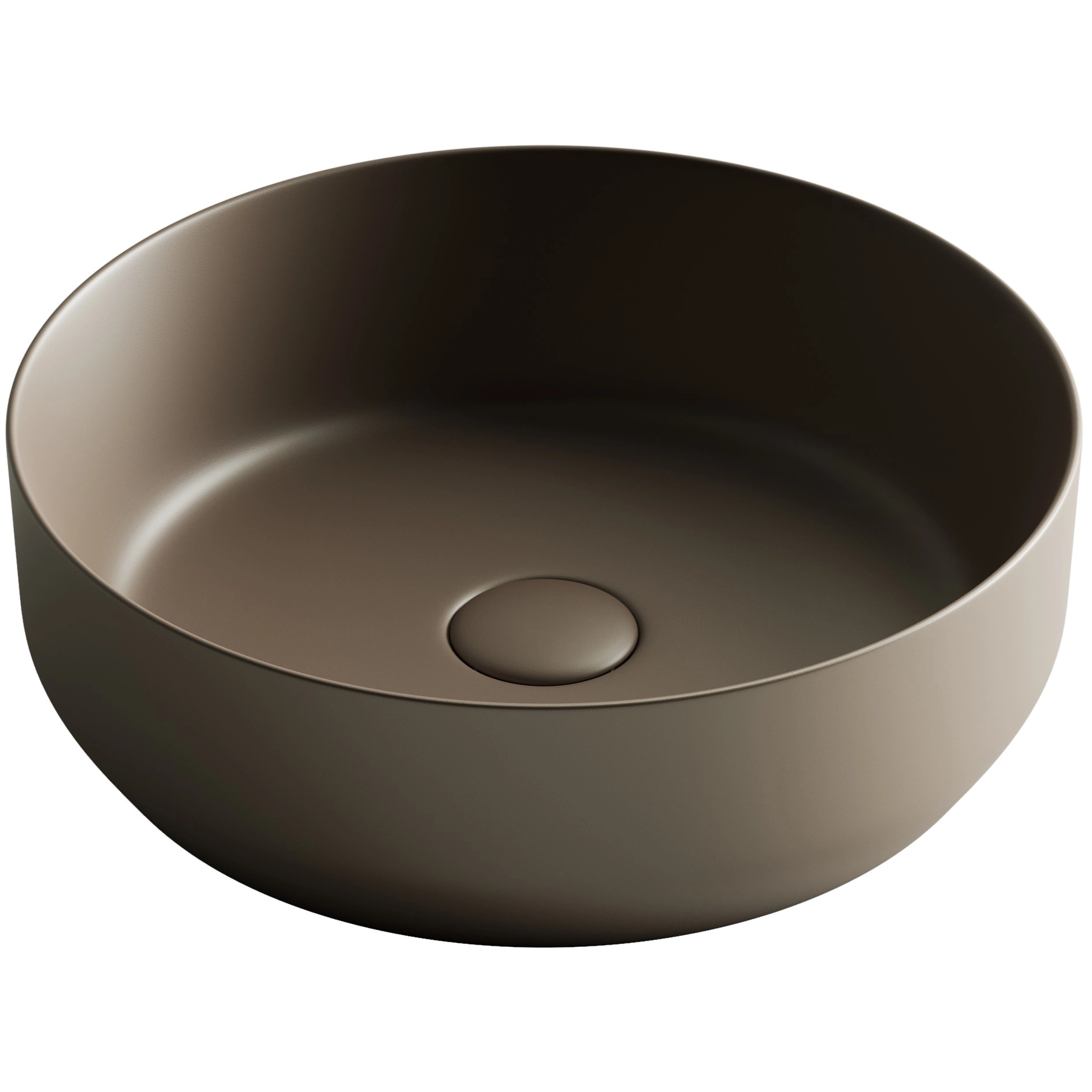 Умывальник чаша накладная круглая CeramicaNova Element 39x39, CN6022MDB