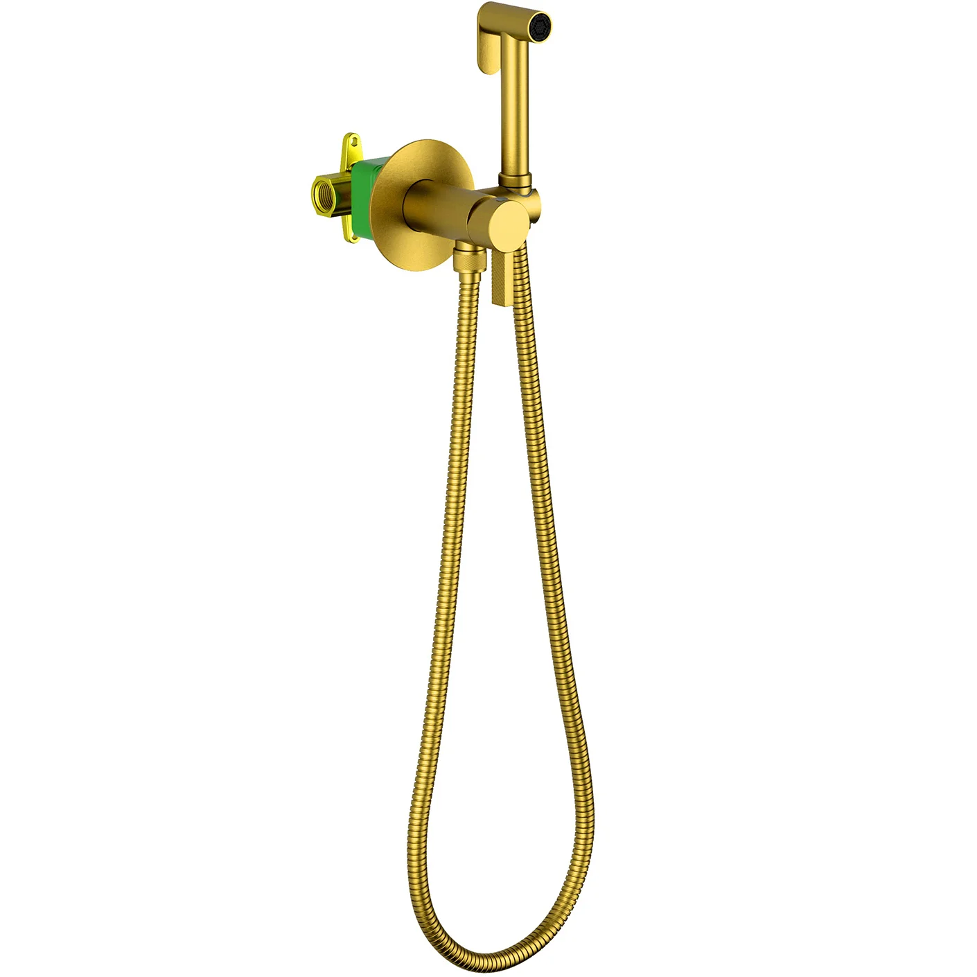 Смеситель встроенный с гигиеническим душем Timo Caisa Polished Gold, 9038/20SM
